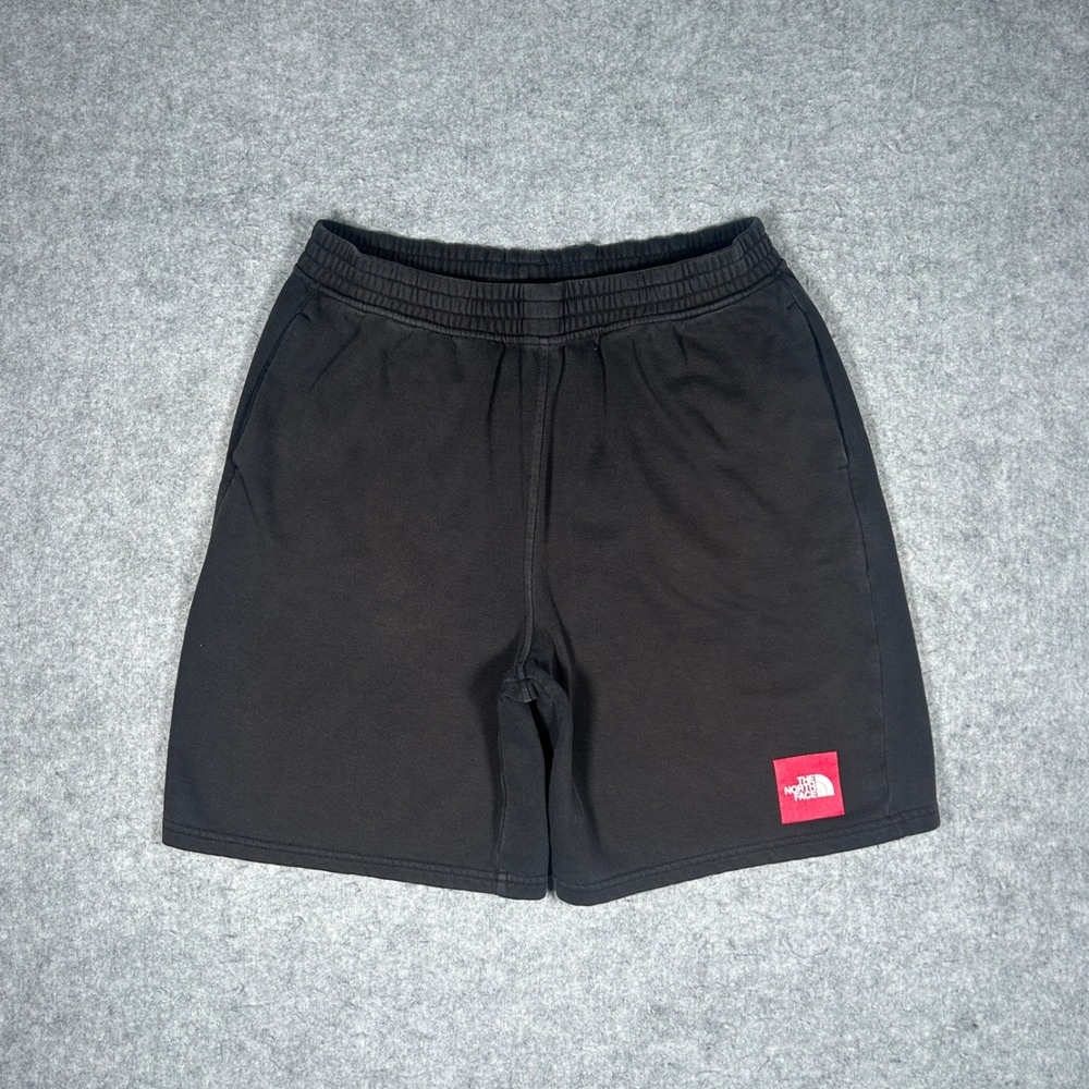 The North Face Shorts Boys XXL 18/20 Black Red Box Logo Sweat Shorts Fleece